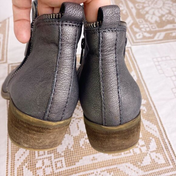 Lucky Brand Bartalino Bootie Pewter Western Ankle Boots Size 6.5 - Picture 5 of 11